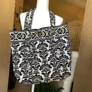 Vera Bradley large travel tote (black & white)